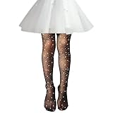 DOOVID Toddler Tights Little Girls Sparkle Fishnet Stockings Rhinestone Tights for Girls Glitter Leggings Kids Pantyhose Sparkle Black 1-3 Years