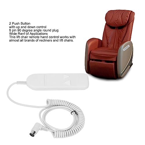 GOTOTOP 8 Pin 2 Button Remote Handset Controller for Lift Chair Power Recliner for Household Replacement Works with Almost All Brands Lightweight Convenient