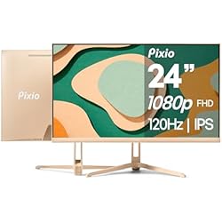 Pixio PX246 Wave Beige 24 inch 120Hz Refresh Rate FHD 1080p Resolution IPS Panel 4ms GTG Response Time Gaming Monitor with Adaptive Sync