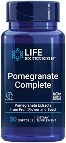 Life Extension Pomegranate Complete - Superfood Health Pomegranate Extract Supplement for Antioxidant Protection - Rich in Polyphenols, Fruit, Flower, Seed Extracts - Gluten-Free - 30 Softgels