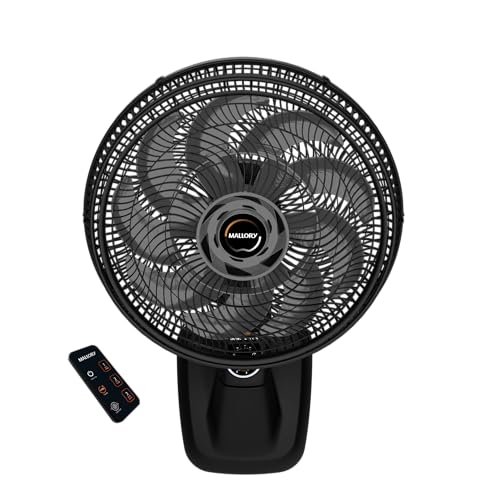 Ventilador de Parede Mallory Smart Control 140W, Silencioso, Com Controle Remoto, Hélice de 15 pás,