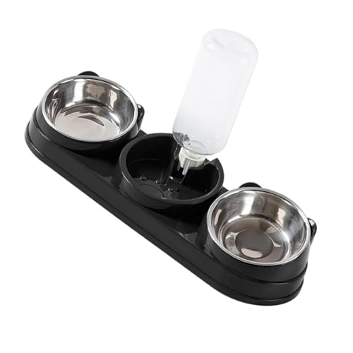 Double Bowl Pet Food Water Dish Feeder for Dog Cats Daily Feeding with Automatic Water Dispenser for Pet Dry Wet Food Automatic 