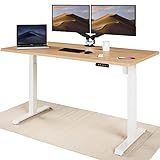 Desktronic Höhenverstellbarer Schreibtisch (160 x 80 cm) - Sitz- & Stehpult mit Ladebuchsen - Schreibtisch Höhenverstellbar Elektrisch Touchscreen & Stahlfüßen - Schreibtisch Höhenverstellbar