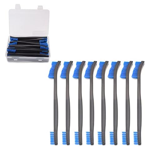 Estary Ranking 24 Packs Double-Ended Gun Cleaning Brushes 7 Inch Nylon Brass All Purpose Cleaning Brush with Plastic Handle (Blue Nylon) Cover