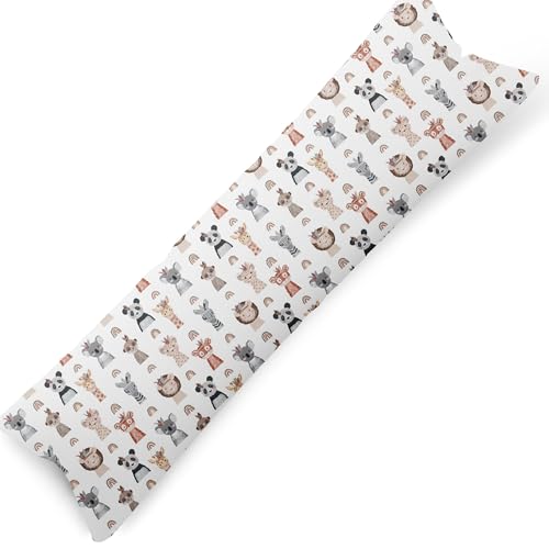 PinkZebra 40 x 145 cm, funda de almohada para dormir de lado, 100 % algodón, funda de almohada para niños y adultos, funda de cojín con cremallera, certificado Öko-Tex Standard 100, fabricado en la UE
