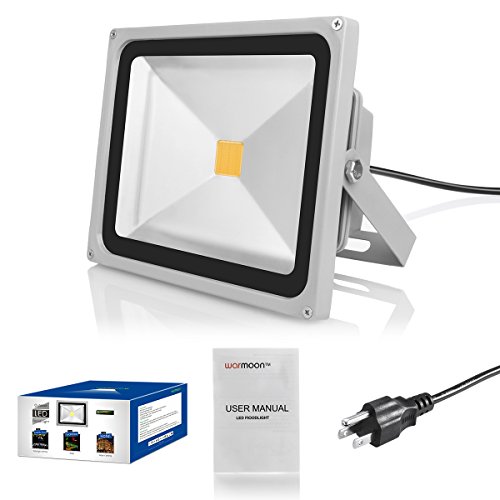 Warmoon LED Flood Light Outdoor Spotlight IP65 Waterproof Security Wall Washer Lighting (Warm White, 35W)