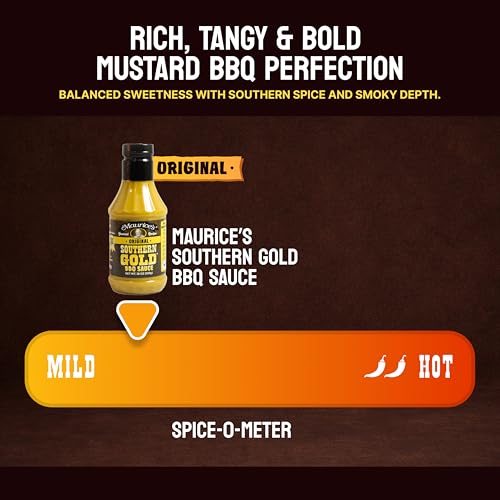 Maurice’s Southern Gold BBQ Sauce – Classic Carolina Mustard BBQ Sauce with Bold Flavor – Authentic Southern Carolina Barbeque Dressing – Rich Barbecue Sauces Tradition, Original 18oz - Thumbnail 4