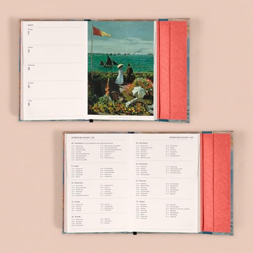 NOTIQUE 2026 Mini Pocket Planner Approx. A6 with Magnetic Closure, Compact Weekly Calendar 11 x 16 cm, Hardcover Book Calendar with Monthly Overview (Claude Monet)