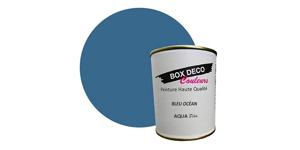 BOX DECO COLORES Pintura mural acrílica con aspecto mate Aqua Deco - 750 ml, azul océano