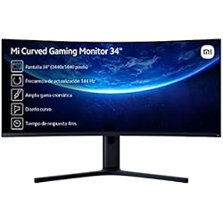 Xiaomi Mi Curved Gaming Monitor 34´´ - Monitor gaming de 34´´ WQHD (3440x1440, UHD, 144Hz, 4ms, 300 cd/m², HDMI 2.0x2, Puerto DP1.4x2, 21:9, AMD FreeSync), negro (Versión ES + 3 años de garantía)