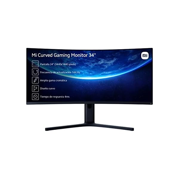 Xiaomi Mi - Monitor curvo 34" WQHD, 4ms, 144Hz, AMD FreeSync