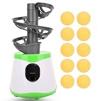 Automatischer Tischtennis Werfer, 30,5x15cm/12x5,91 Zoll Professioneller ABS Tischtennis Roboter Ping Pong Ballmaschine Automatische Werfer Trainingsmaschine Mit 10 Tennis Trainerbällen & Ladekabel