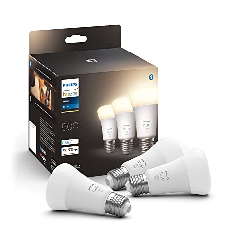 Pack 3 ampoules LED connecté Philips Hue Bluetooth A60 E27 880lm chaud