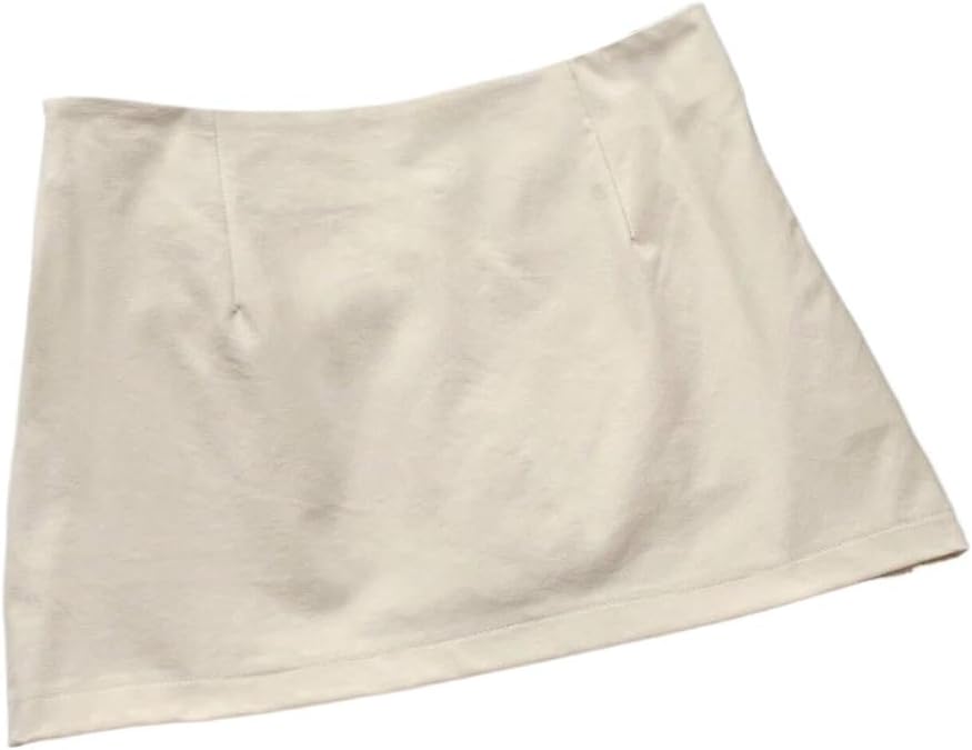 Women's Casual Low-Rise Zipper Mini Skort Straight Skirt for Spring/Summer