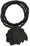 GWOOD Chief Pendant Good Wood Replica 36 Inch Beaded Necklace Black