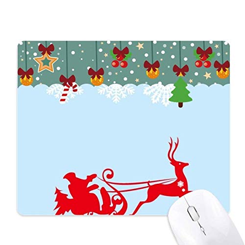 Tapis de souris Noël grand format avec traîneau et flocons de neige pour bureau