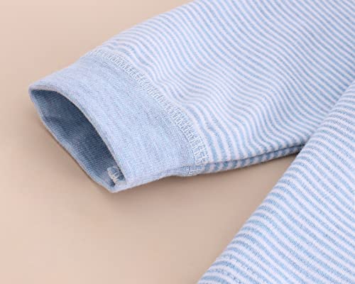 Kids Baby Girl Boy T-Shirt Long Sleeve Stripe Shirts Tops Toddler Fashion Basic Tee Blouses Outfits (Blue-2Pcs, 3-4T) #TOP3