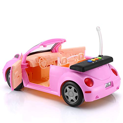 Convertible Car For Dolls (Great For Small Dolls), Glittering Magenta Convertible Doll Vehicle With Working Seat Belts #TOP2