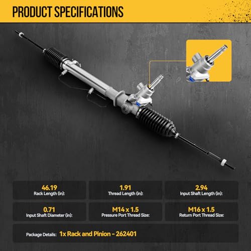 KAC Hydraulic Power Steering Rack and Pinion Fit for 2000-2004 Outback All Models, 2003 Baja All Models, 2004-2006 Baja 2.5L - 262401 by KAC - Used condition - Image 2