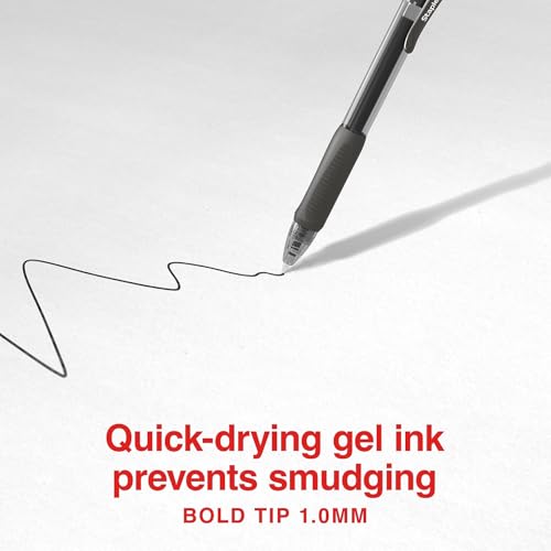 Image of STAPLES ProGel Retractable Gel Pen, Bold Point, 1.0mm, Black Ink, 5 /Pack