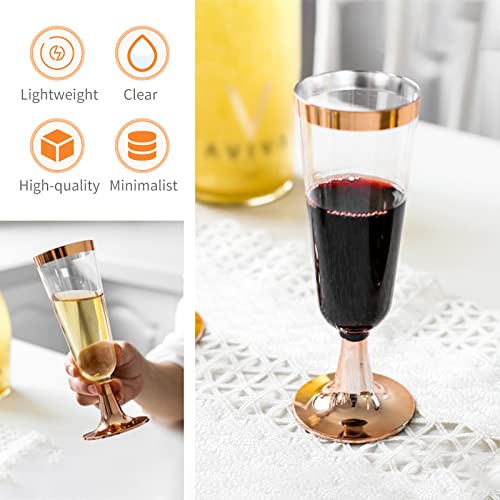 6 peças copos de champanhe de plástico 5 oz copos de plástico transparente descartáveis copos de coq
