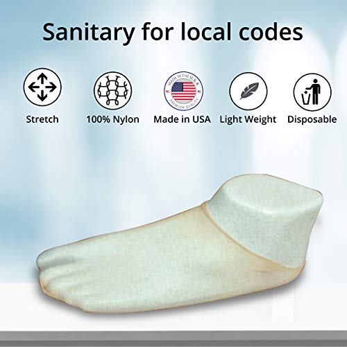 Lemrak Disposable Foot Socks, Box Of Bulk Nylon Slip On Stockings for Trying On Shoes, Beige Try Footies for Women and Men, 144 Piece3