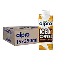Alpro Iced Coffee Karamell Soja – Kaffee mit Sojadrink und Karamell – Von Natur aus laktose- und glutenfrei – Vegan und ideal für unterwegs – 15 x 250 ml