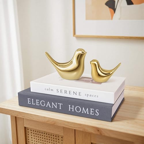 Figuras pequeñas de pájaros dorados para decoración moderna miniatura 4
