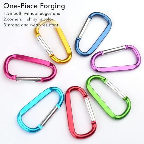 Image of CampTek Carabiner Caribeaner Clip,3 inch Large Aluminum D Ring Shape Carabeaner with Keyring Keychain Hook