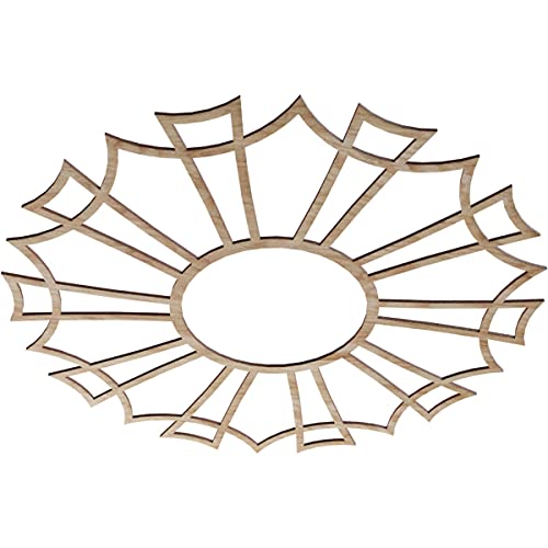 Image of Ekena Millwork 34 inchOD x 12 inchID x 3 /8 inchT Augustus Wood Fretwork Pierced Ceiling Medallion, Red Oak