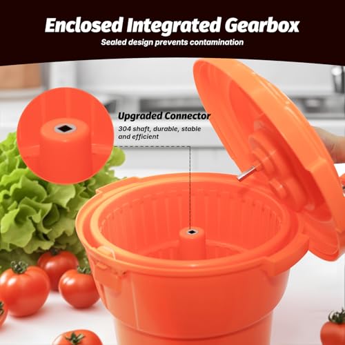 CLIVIA 5 Gal/20 Qt Large Commercial Salad Spinner Jumbo Manual Lettuce Dryer-Dries up to 7 Heads of Lettuces