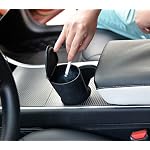 Silicone Trash Can with Lid - Car Cup Holder Trash Bin for Auto, Home, Office (Black) - Image 4