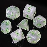 dsa figuren katalog  Pen and Paper Würfel Set - 7-teilig, Frosted Glitter Edition, polyedrische Rollenspiel-Würfel, für Dungeons and Dragons (D&D), Das Schwarze Auge (DSA), Aborea, Splittermond, Shadowrun (grün)