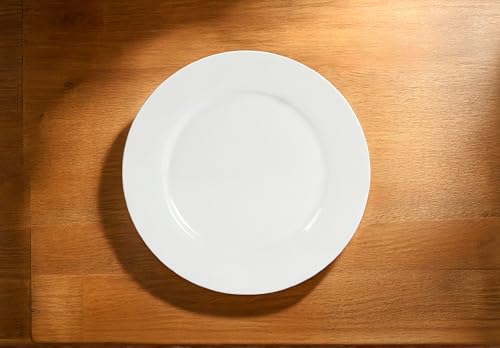 9 Inch White Bone China Dinner Plates, Set of 6, 23cm Small Dinner Plates, Lightweight & Stackable Round Dishes, Microwave and Dishwasher Safe - Image 3