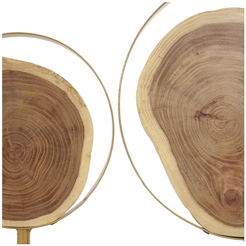 Escultura Decorativa Abstracta de Madera Deco 79 Set 2 14" 11" miniatura 2