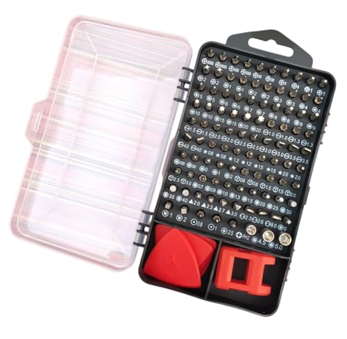 Image of 115-in-1 Precision Magnetic Screwdriver Set with Storage Case | Professional Multi-Bit Repair Tool Kit for Laptop, Mobile, PC, Watch, Eyeglasses, Gaming Console & Electronics (Red)