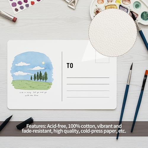 Watercolor Postcards (Acid-Free, 4\"x6\",20pcs),Postcards Watercolor Paper Cards for DIY,Painting,Mailing and Greeting Cards