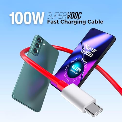 Image of CSODINCE 100W Fast Charger with USB-A to Type-C Cable | 9.1A Power Adapter Combo | Supports Warp, SuperVOOC, Dash Charging, Fast Charging | Compatible with OnePlus, Samsung, Android Type-C Devices
