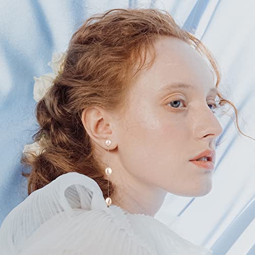 Pearlsays Natural Baroque Pearl Threader Earrings For Women 925 Sterling Silver Eardrop Jewelry For Women Handmade Gifts Aaaa Quality Handpicked Real Cultured Freshwater Pearls Drop Dangly Stud Earrings #TOP1