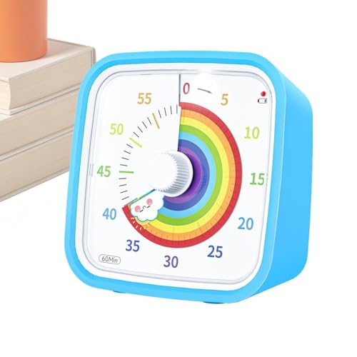 Visual Timer - Countdown Clock | 60 Minute Rainbow Disk Visual Timer with Protective Case for Teachers Students Kids Classroom S