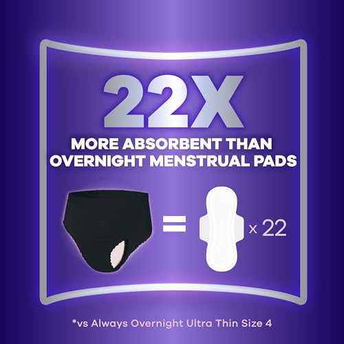 Always Discreet Adult Incontinence Overnight Underwear for Women, Large, Up to 100% Bladder Leak Protection, 14 Count
