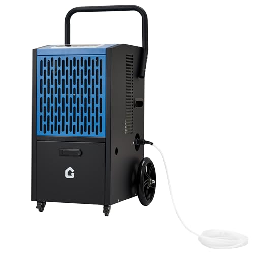 105 pt Commercial Dehumidifier with Pump and Drain Hose Portable Industrial Heavy Duty Removal Dehumidifiers for Basements with Auto Drain,Powerful Hu