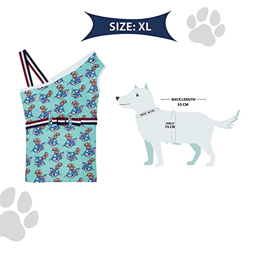 Image of Lulala Dog Dress 100% Cotton Dog Clothes Dog Dresses Doggie Dress Puppy Sleeveless Tank Top Vest Dresses Summer Cat Clothes Summer Dresses for Pets Tom and Jerry Print(18Inch,Sea-Green)