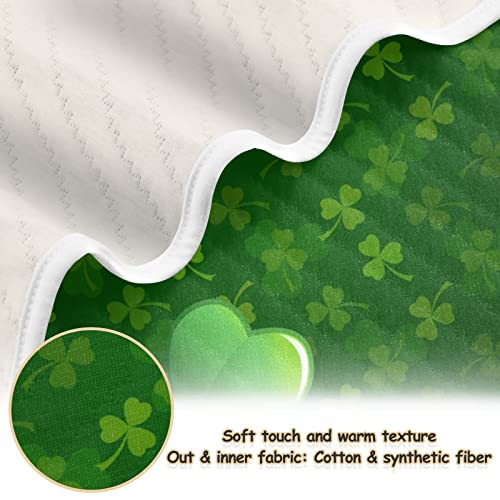 Saint Patrick's Day Four Leaf Personalized Baby Blankets With Name For Boys Girls Bedsure Customized Throw Blanket With Lightweight Thermal Crib Blanket For Stroller, Crib, Travel,Newborn #TOP1