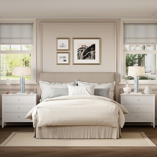 RoyalCraft 32" Wide Nightstand with 3 Spacious Drawers, White by RoyalCraft - Used condition - Image 9