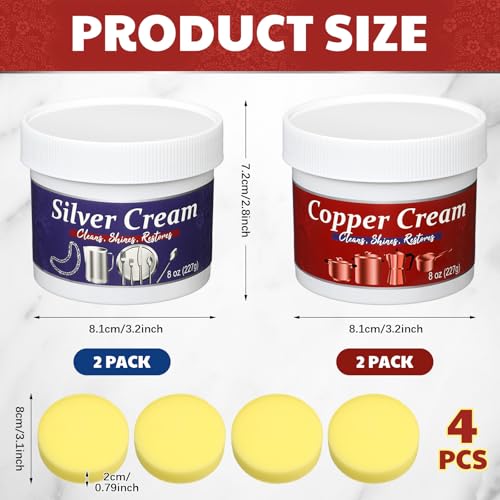 Pack 4 Limpiadores y Pulidores de Plata y Cobre 8 oz miniatura 2