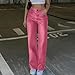 Women Faux Leather Pants PU High Waist Straight Leg Casual Y2K Fashion Pant Comfy Solid Color Trousers with Pocket S-2XL