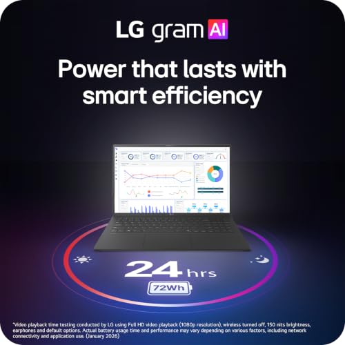 Image of LG gram 15-inch Thin and Lightweight Dual AI Laptop Touchscreen Computer, Windows 11 Home, Copilot+ PC, Intel Core Ultra 7 355 Processor, 32GB RAM, 1TB SSD - Obsidian Black