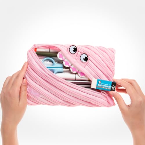 ZIPIT Estojo Monster Pencil para meninas | Bolsa de lápis de grande capacidade para escola, faculdad