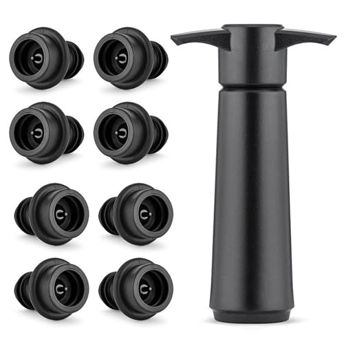 QINGYIWL Pompe à Vide pour Vin, Pompe à Vin avec 8 Bouchons à Vin Réutilisables, Accessoires Vin pour la Conservation du Vin
